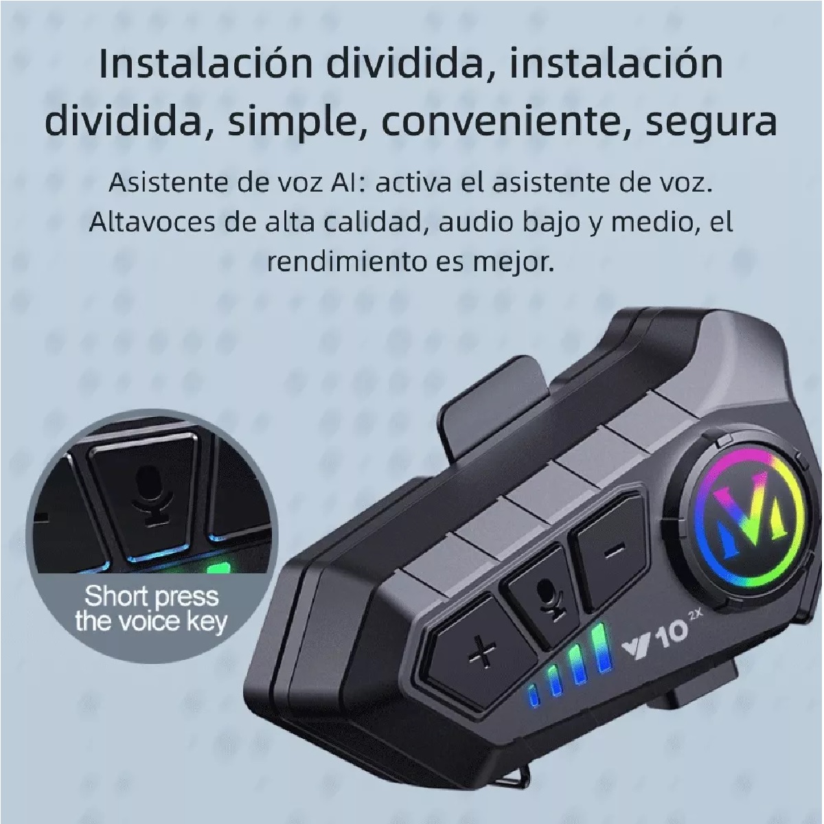 Intercomunicador Motocicleta Para Casco Bluetooth 1000ma Ip7 Negro