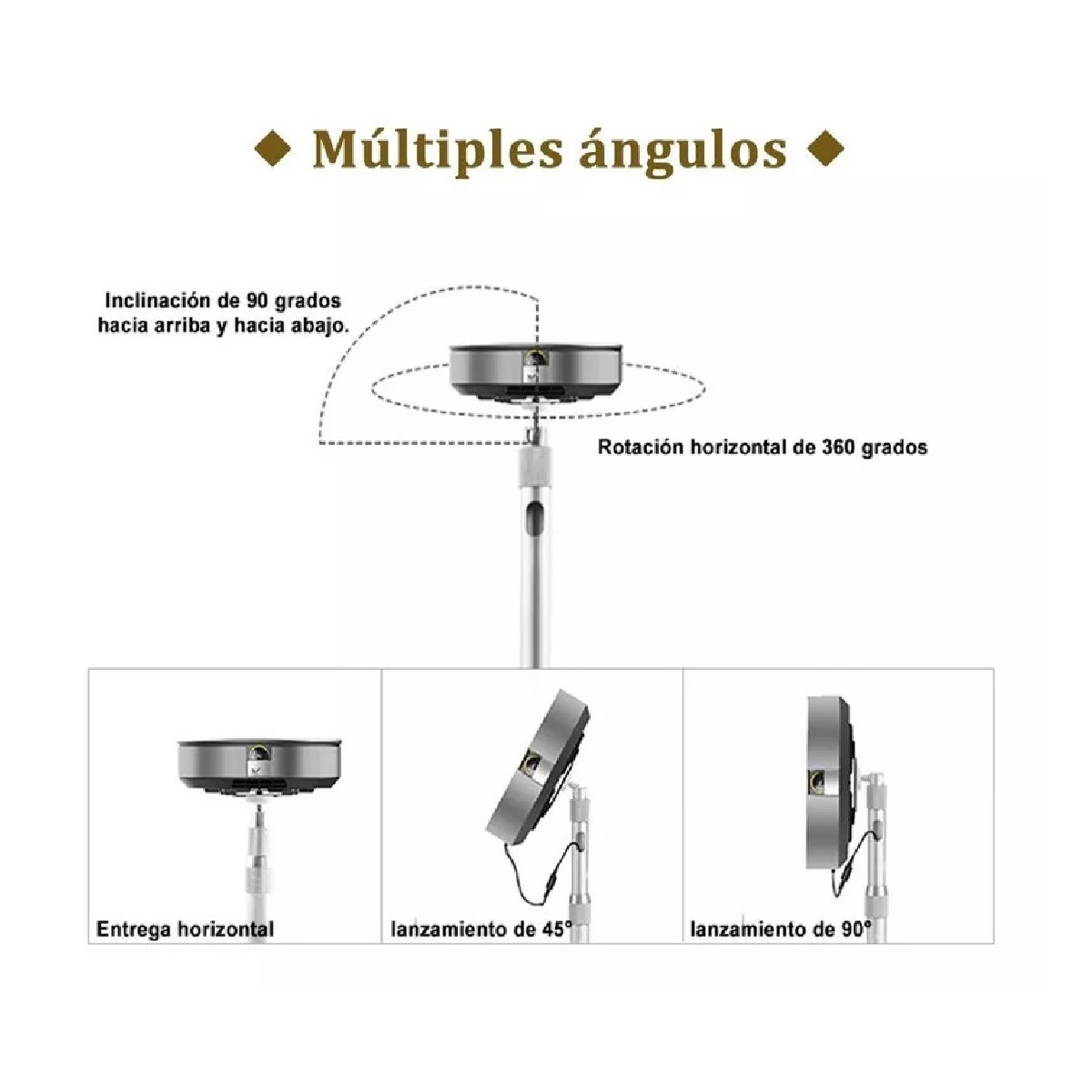 Soporte Para Proyector Y Base Universal Techo Ajustable 360° Blanco