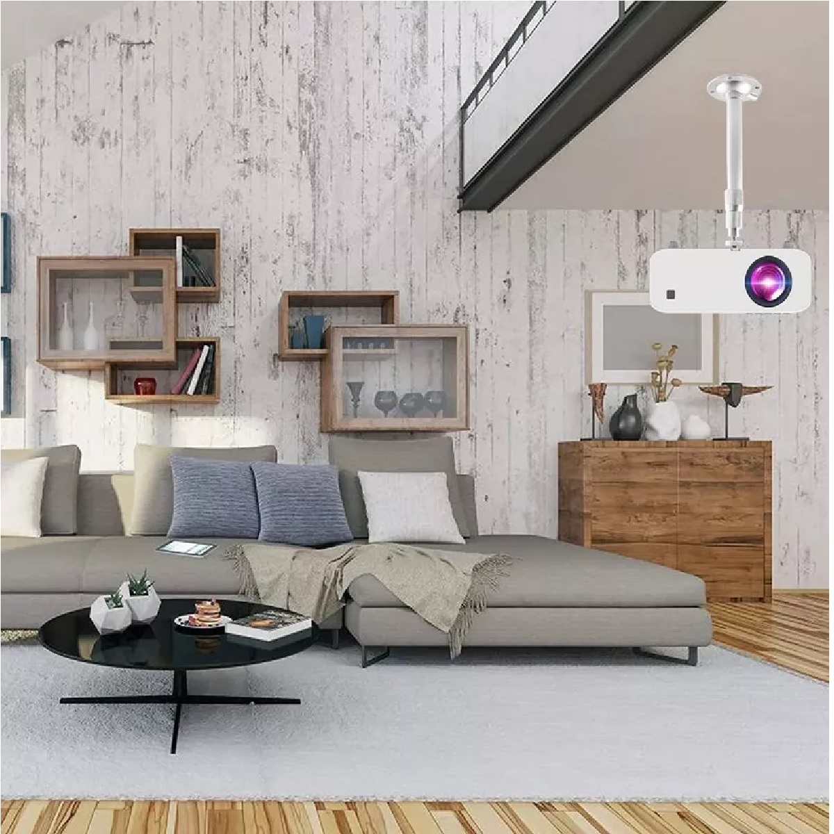 Soporte Para Proyector Y Base Universal Techo Ajustable 360° Blanco