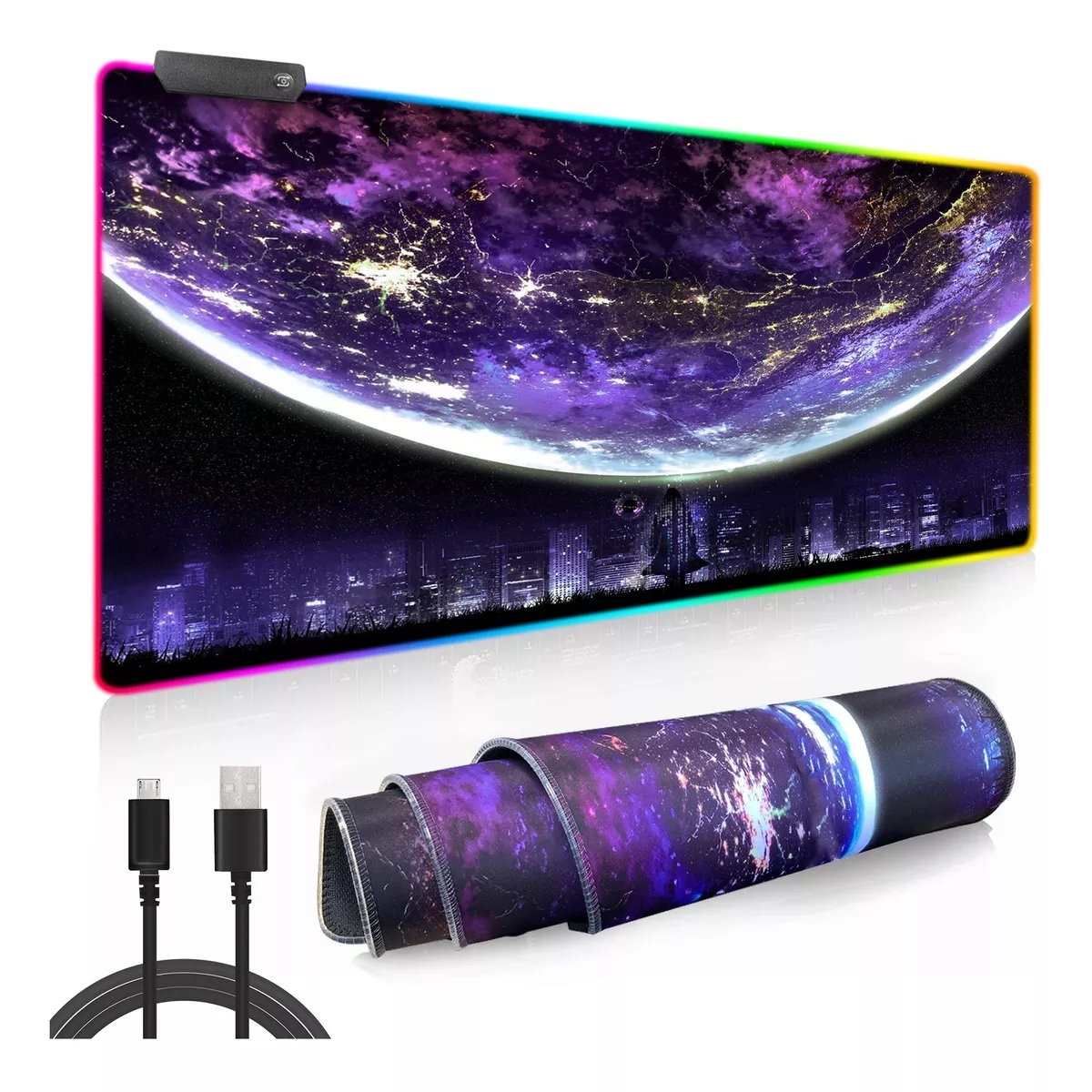 Mouse Pad Gamer, Base De Goma Antideslizante 80 X 30 cm Planeta 