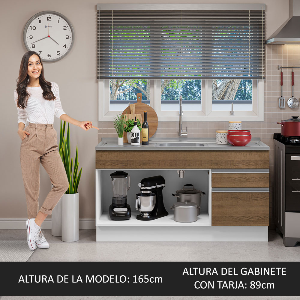 Gabinete Bajo Cocina Madesa Glamy con Tarja 150cm BM