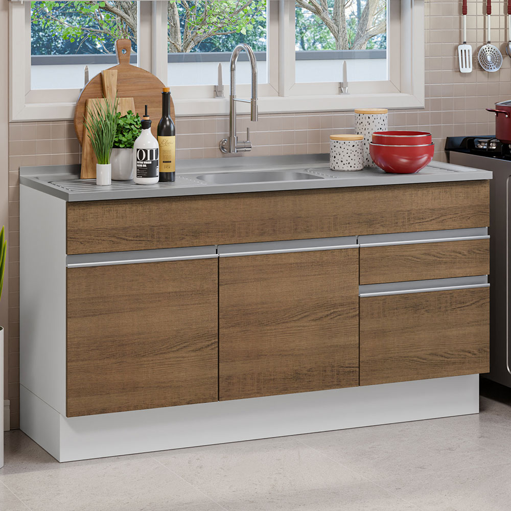 Gabinete Bajo Cocina Madesa Glamy con Tarja 150cm BM