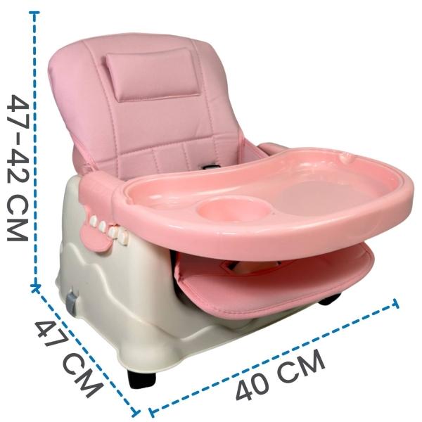 Silla para Bebe con Ruedas 3en1 Periquera con Charola  - Rosa