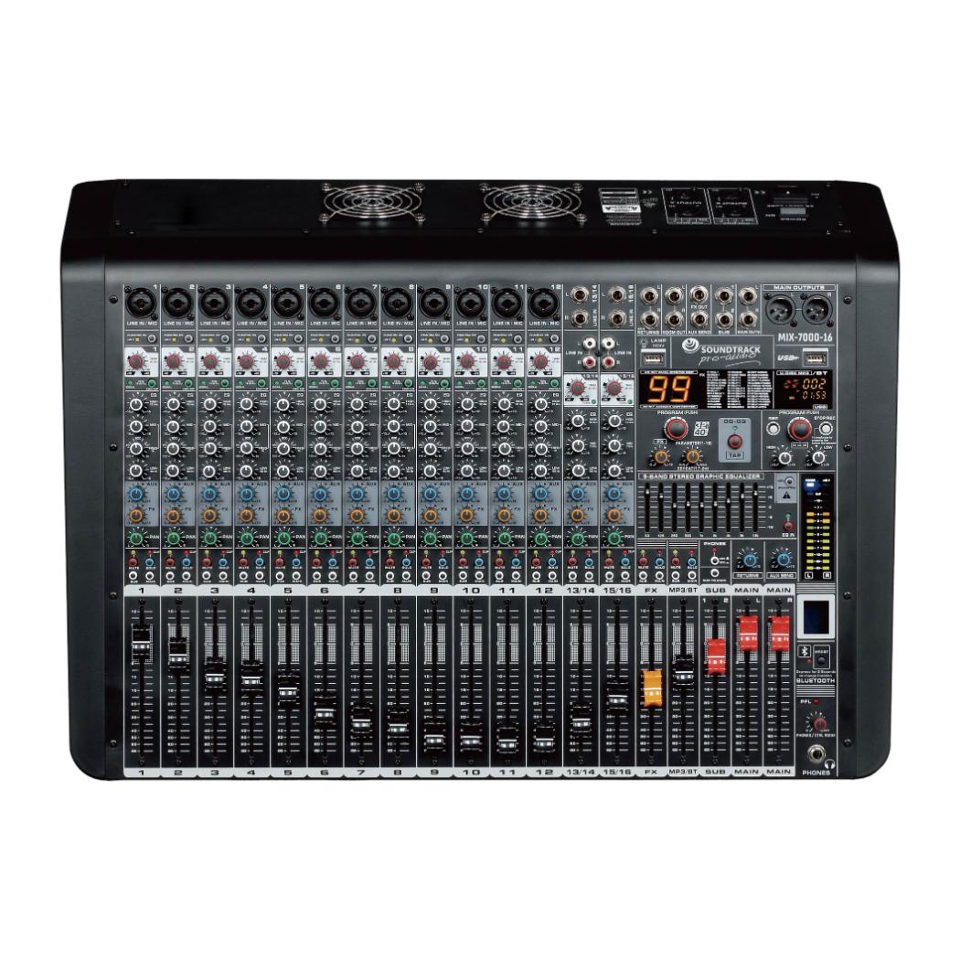 Consola Amplificada SOUNDTRACK MIX-7000-16 700Wx2/16 Ch/BT