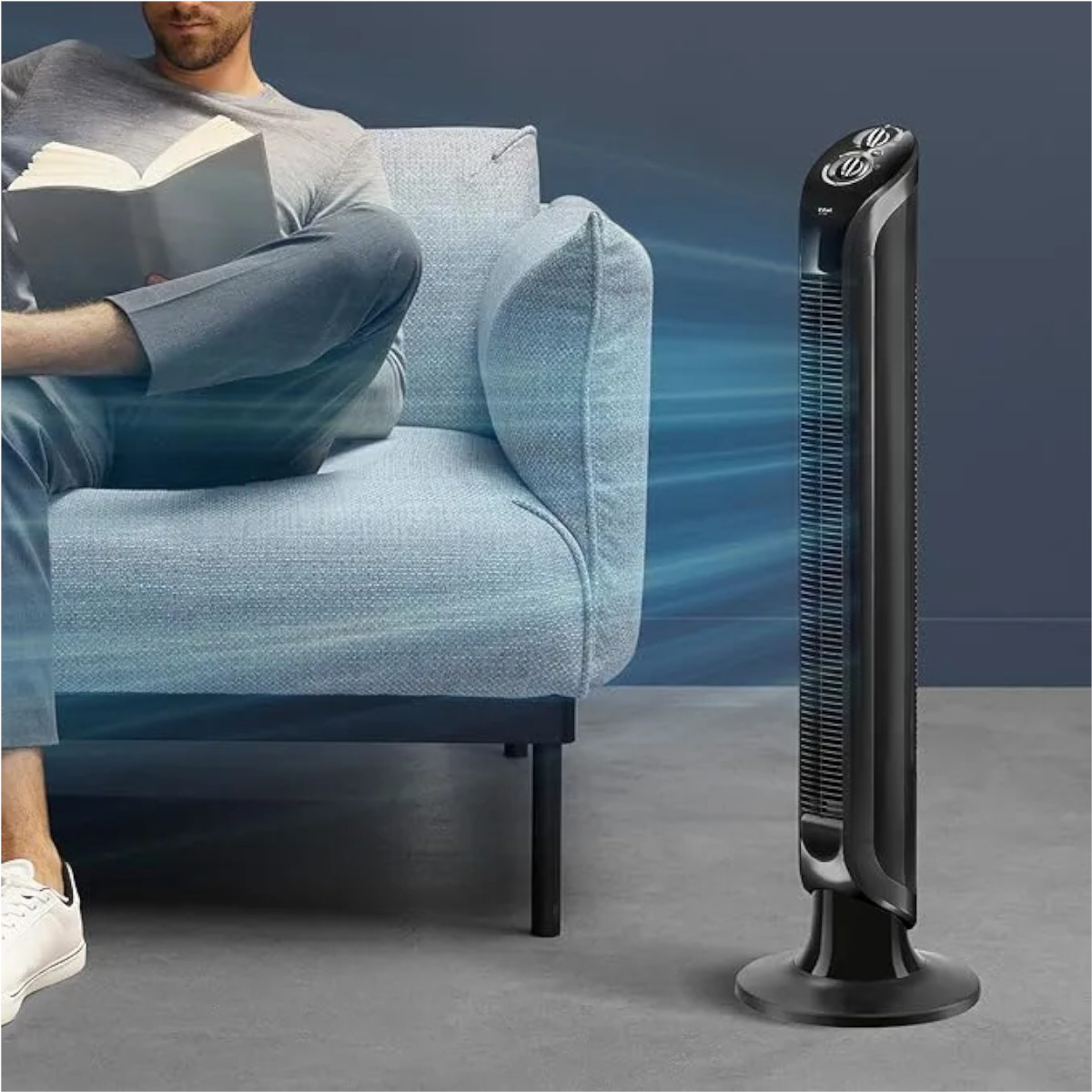 Ventilador Torre TFal Eole Infinite VF6621 3 Vel Temporizador.
