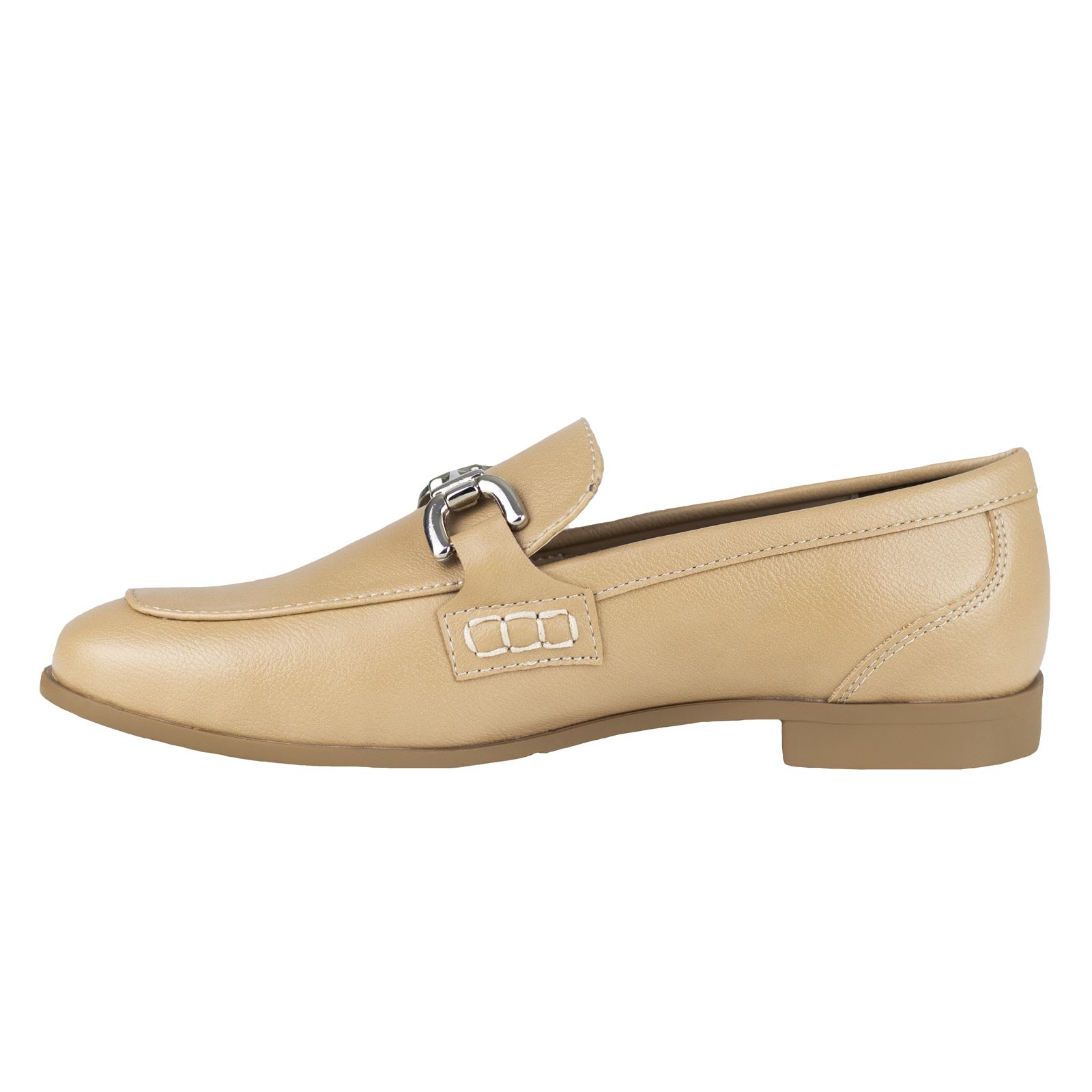 Mocasines Para Mujer Clasico Hebilla Salamandra 29701 Beige.