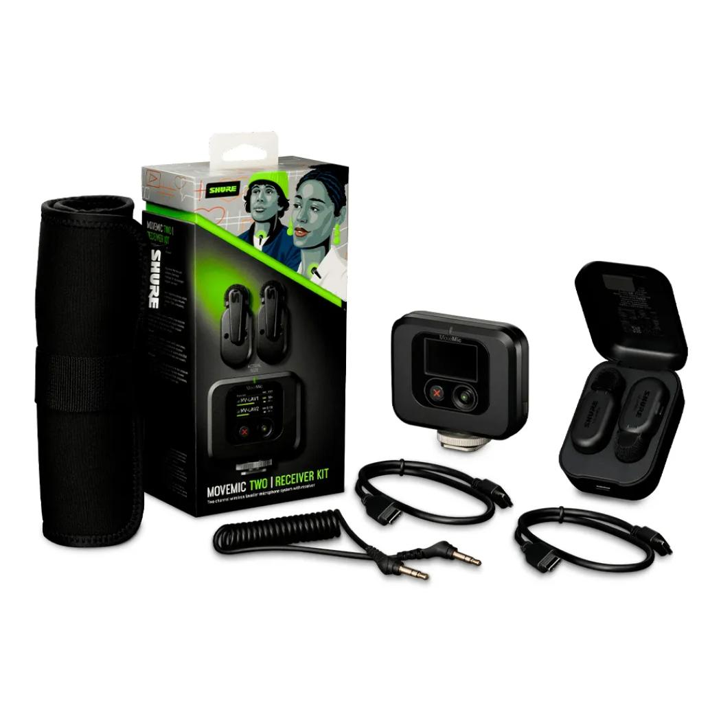 Lavalier Dual SHURE MV-TWO KIT para Cámara/Smartphone/Recargable/Inalámbricos