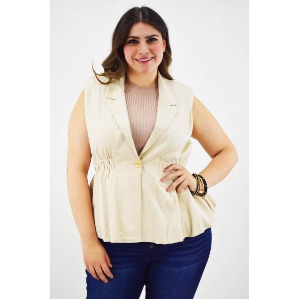 Chalecos Beige Mujer