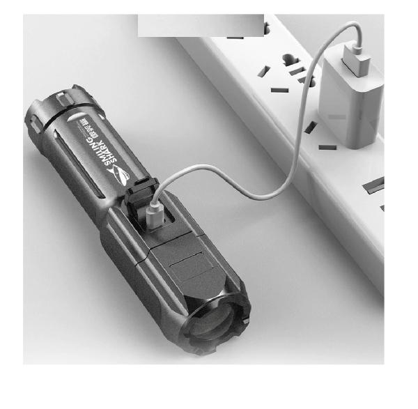Linterna portátil luz fuerte lampara táctica recargable Zoom iluminación exterior LED negro usb
