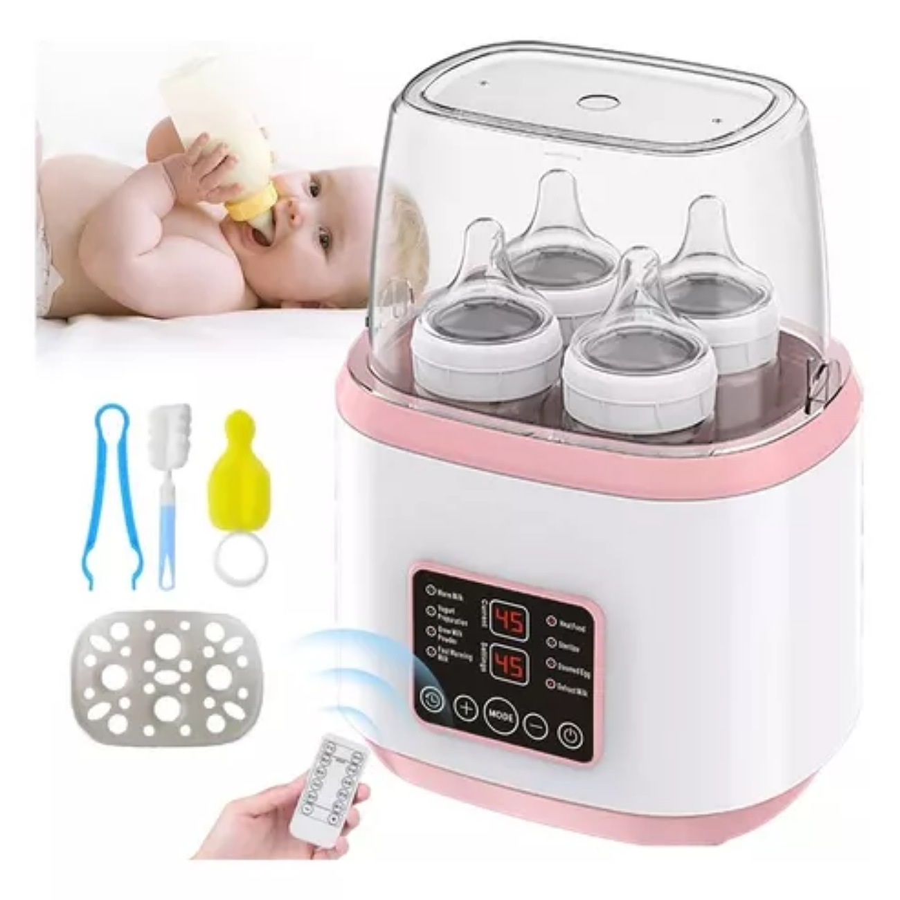 Calentador Esterilizador Biberones Gran Capacidad Portátil