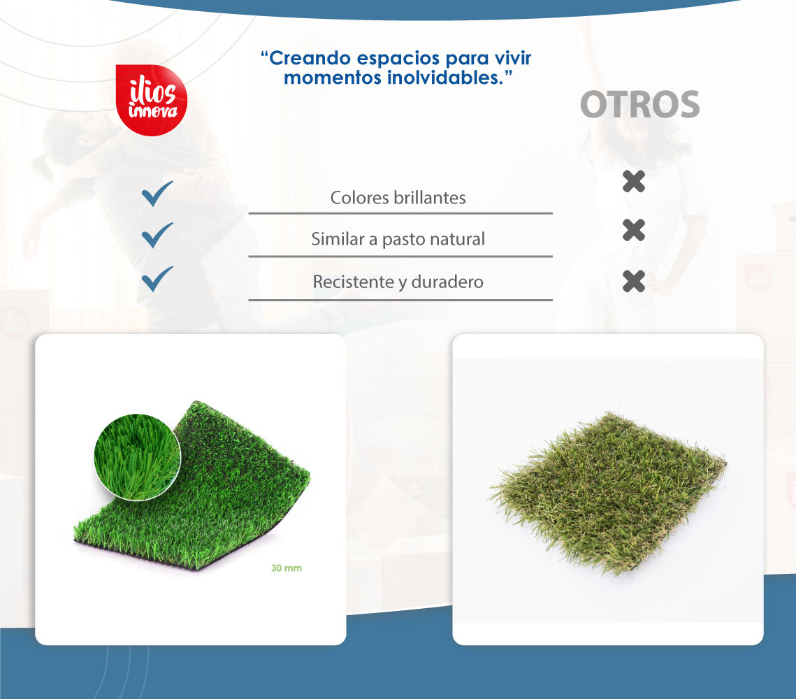 2m2 Pasto Sintético Tipo Alfombra 30mm Decoración Exterior