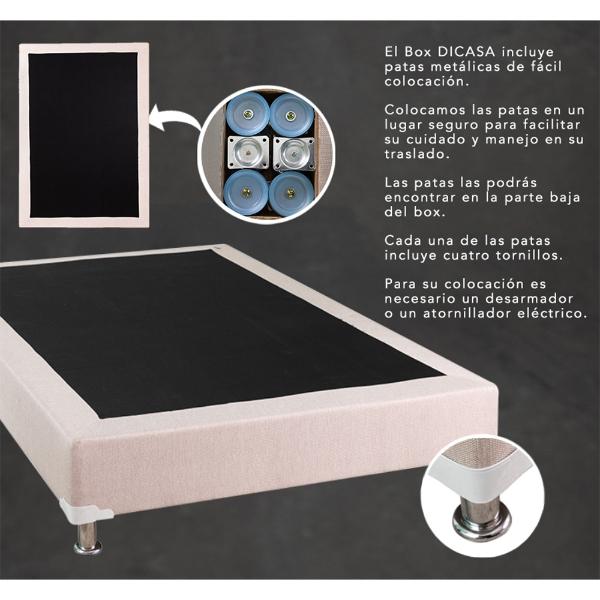 Colchón Matrimonial Spring Air Monaco con Box Azul, 2 Almohadas y Protector