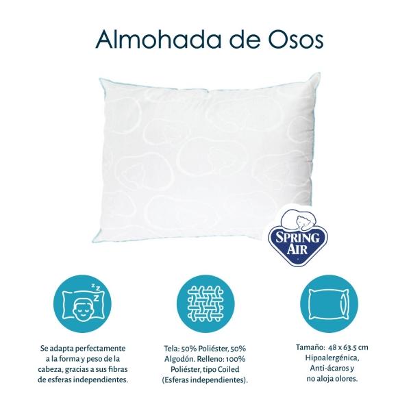 Colchon Matrimonial Spring Air Monaco con 2 Almohadas y Protector