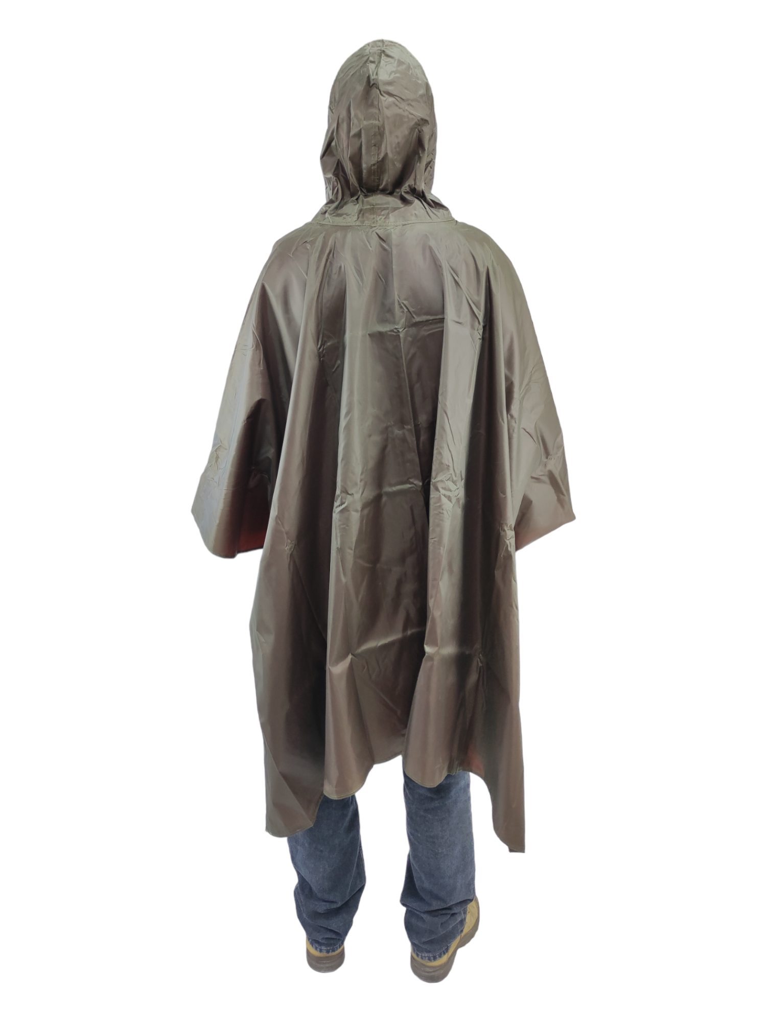 Capa Impermeable Poncho para Lluvia Portatil Capucha Industrial - Cafe .