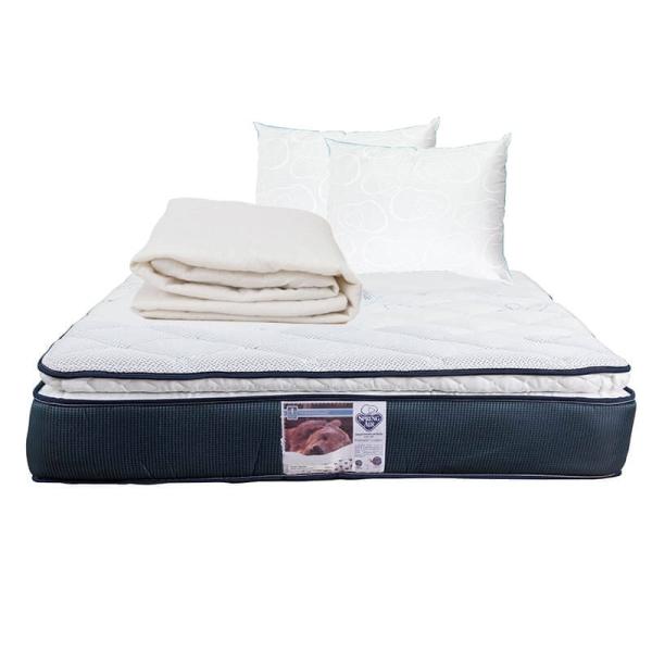 Colchon Matrimonial Spring Air Monaco con 2 Almohadas y Protector