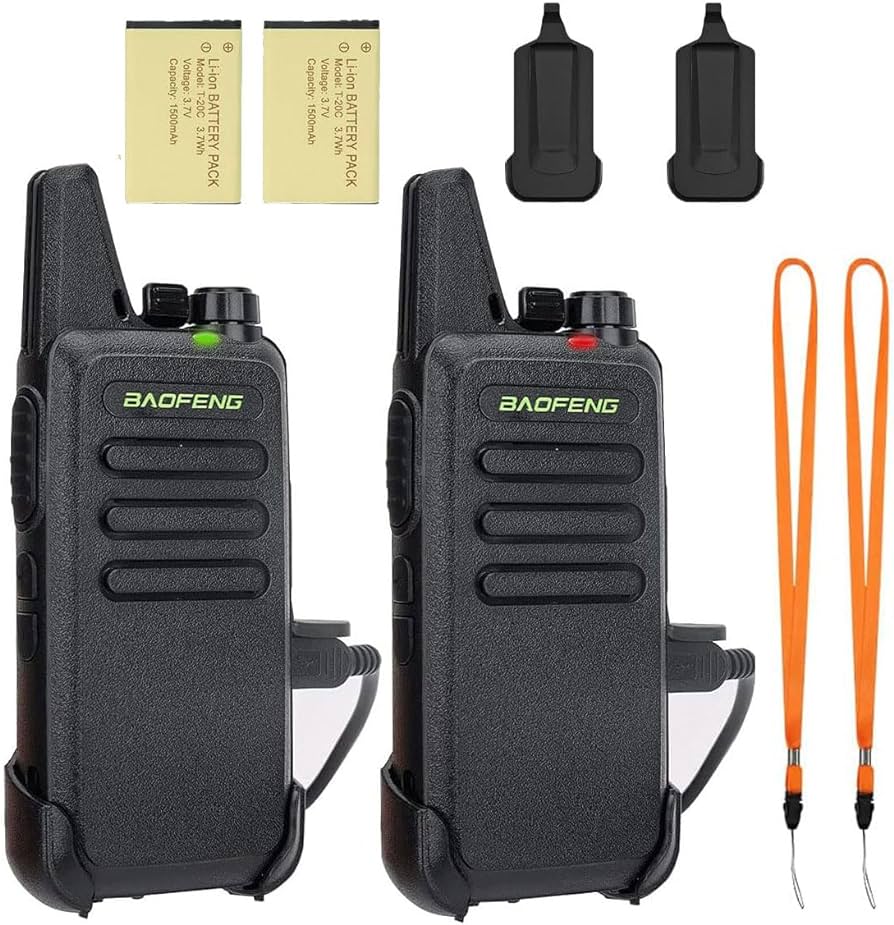 BAOFENG BF-T20 Set 2 Radios UHF 5 Watts 16 Canales Ligero Carga USB 