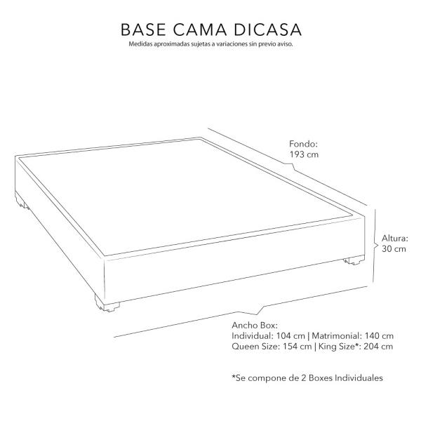 Base Cama King Size Dicasa Riva Gris