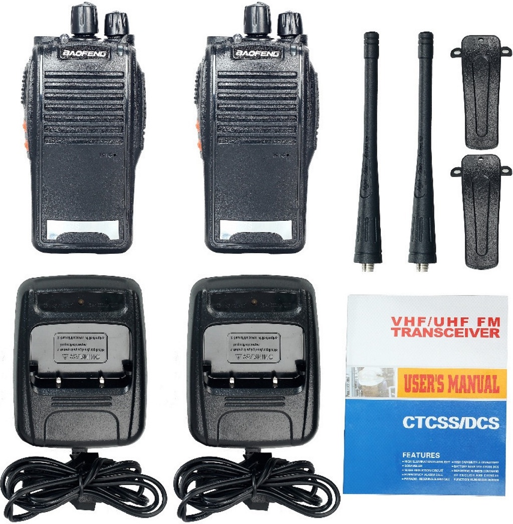 Baofeng BF-777s Set 2 Radios 5 Watts VHF/UHF 16 Canales Linterna Led 