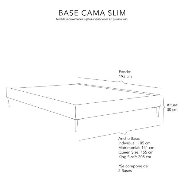 Base Cama Individual Dicasa Slim Lila