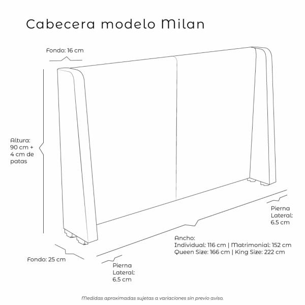 Cabecera Queen Size Dicasa Milan Quantum Gris