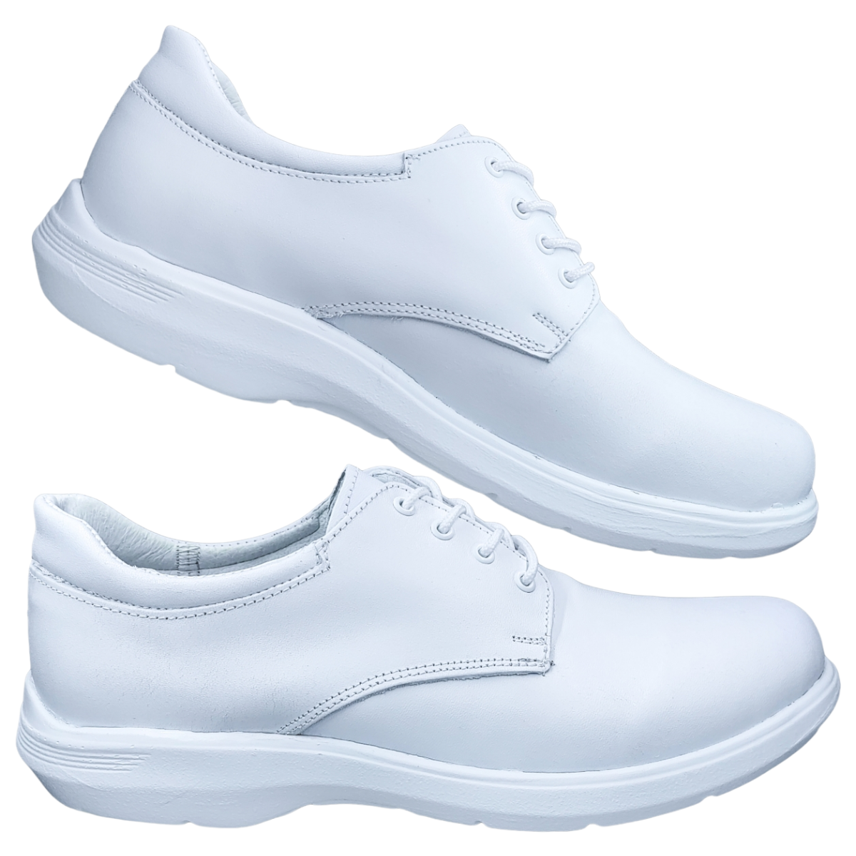 Zapatos de Enfermeria para Hombre en Piel Blanco Ideal para Clinicas y Hoteles