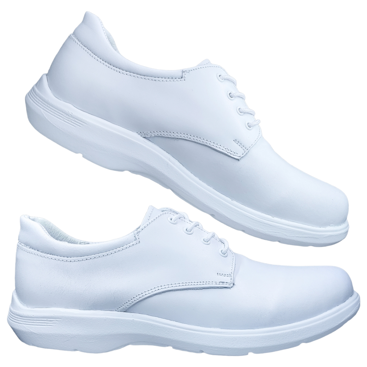 Zapatos de Enfermeria para Hombre en Piel Blanco Ideal para Clinicas y Hoteles