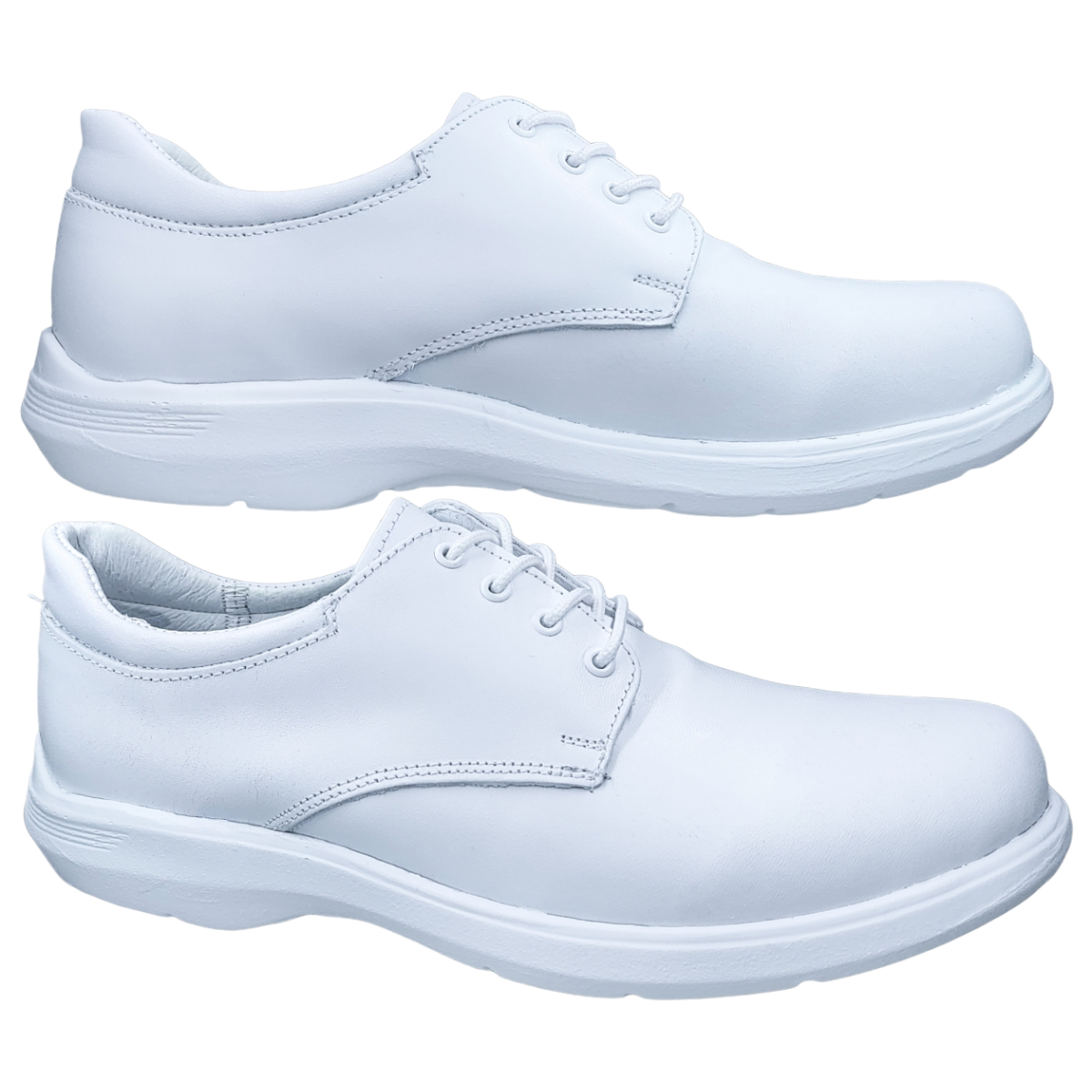 Zapatos de Enfermeria para Hombre en Piel Blanco Ideal para Clinicas y Hoteles