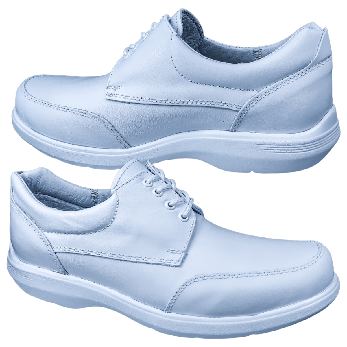 Zapatos de Enfermeria para Hombre en Piel Blanco Ideal para Clinicas y Hoteles
