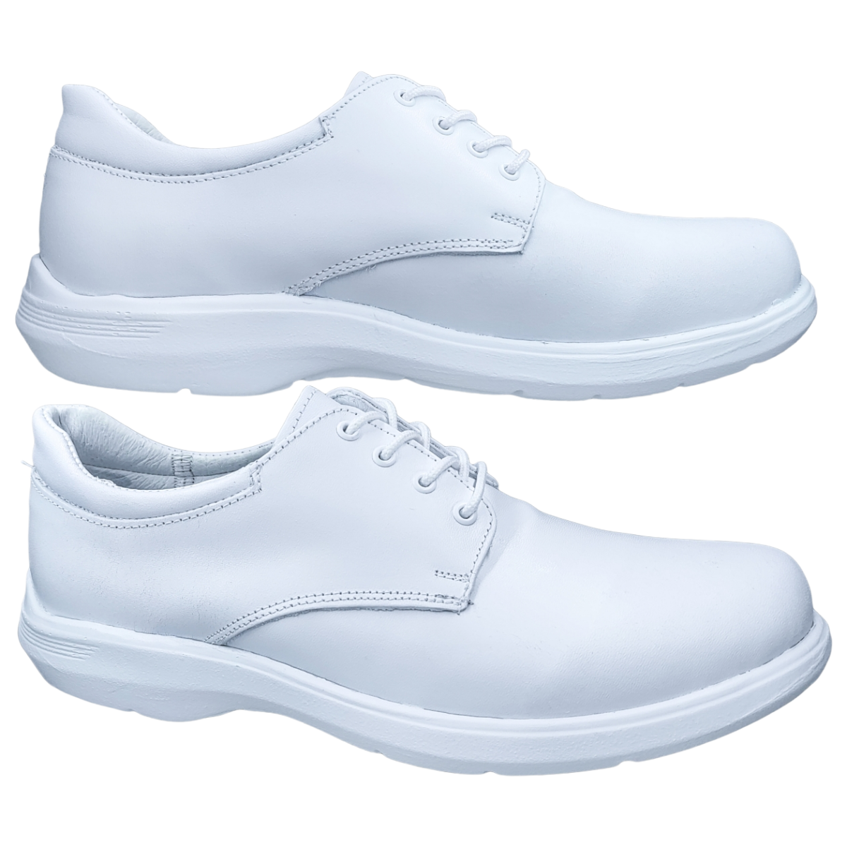 Zapatos de Enfermeria para Hombre en Piel Blanco Ideal para Clinicas y Hoteles