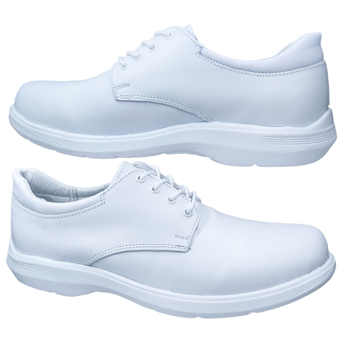 Zapatos de Enfermeria para Hombre en Piel Blanco Ideal para Clinicas y Hoteles