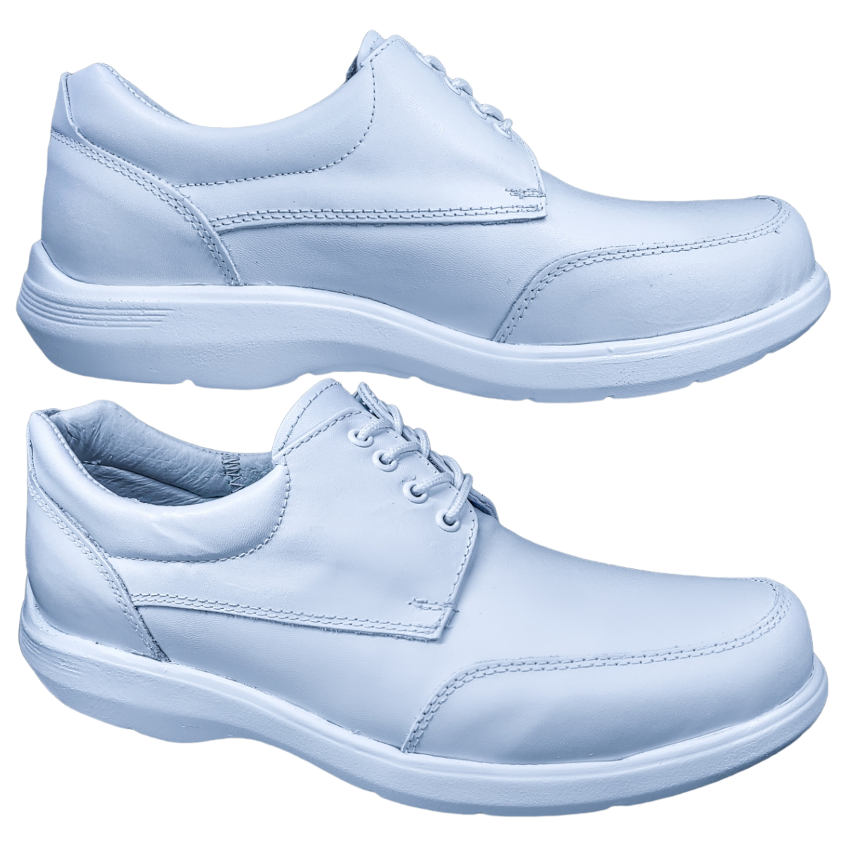 Zapatos de Enfermeria para Hombre en Piel Blanco Ideal para Clinicas y Hoteles