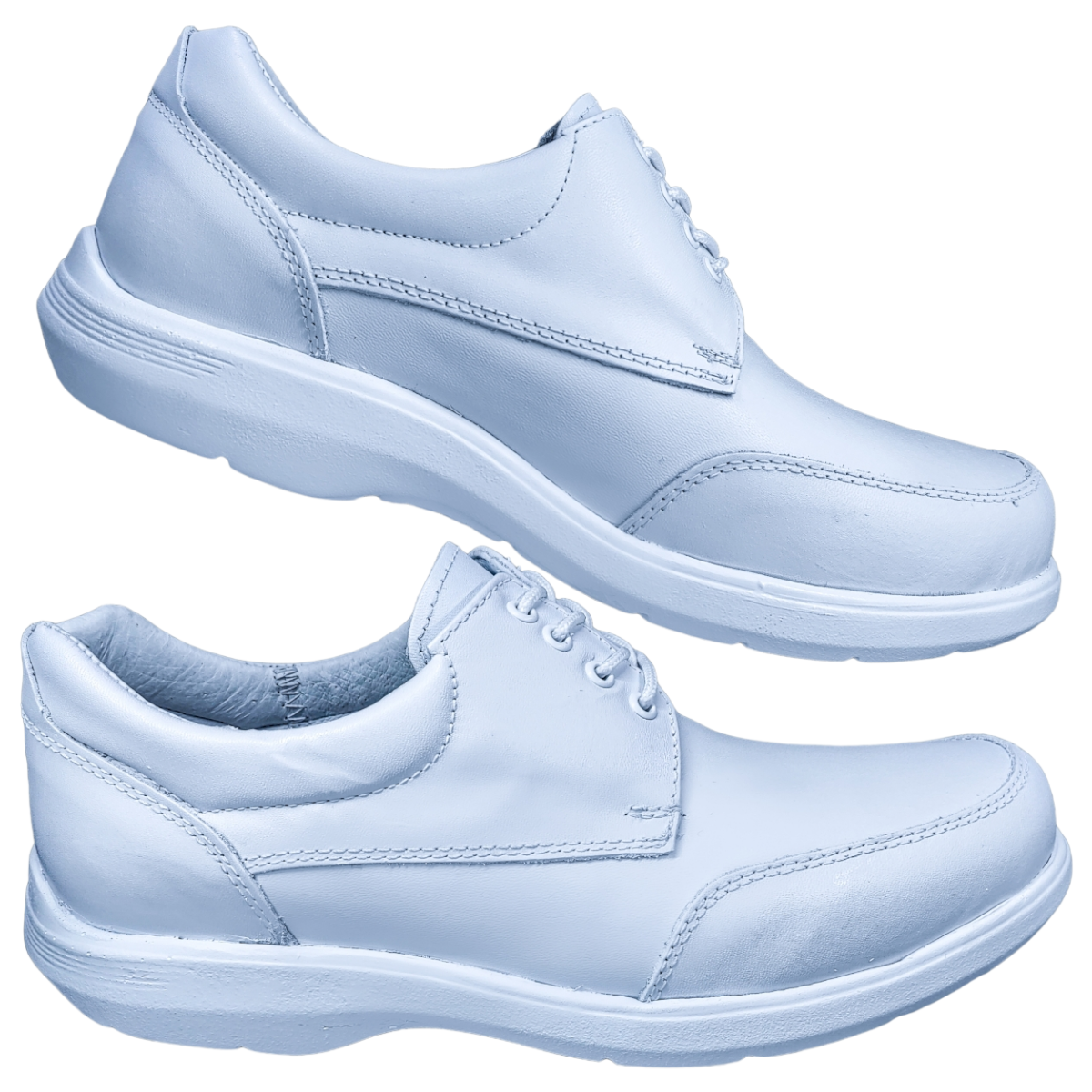 Zapatos de Enfermeria para Hombre en Piel Blanco Ideal para Clinicas y Hoteles