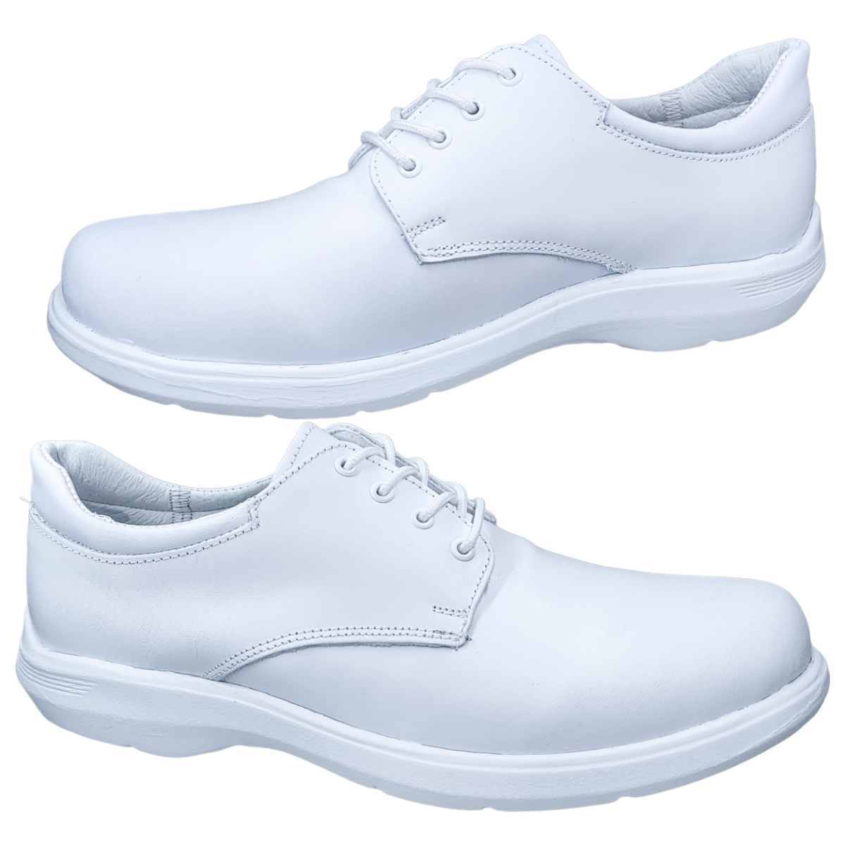 Zapatos de Enfermeria para Hombre en Piel Blanco Ideal para Clinicas y Hoteles