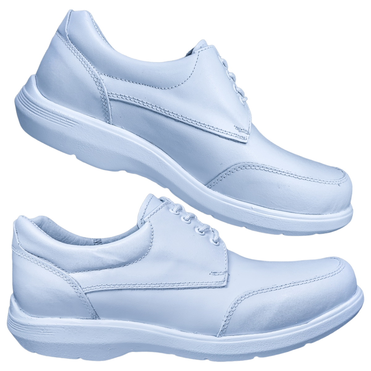 Zapatos de Enfermeria para Hombre en Piel Blanco Ideal para Clinicas y Hoteles