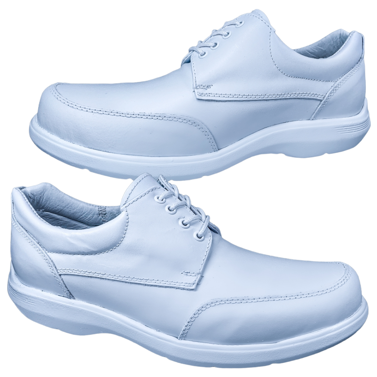 Zapatos de Enfermeria para Hombre en Piel Blanco Ideal para Clinicas y Hoteles