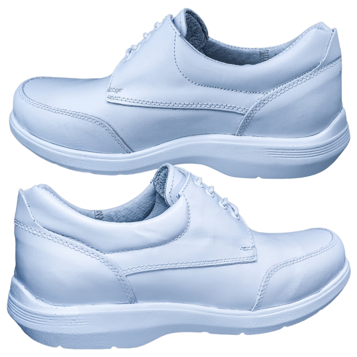 Zapatos de Enfermeria para Hombre en Piel Blanco Ideal para Clinicas y Hoteles