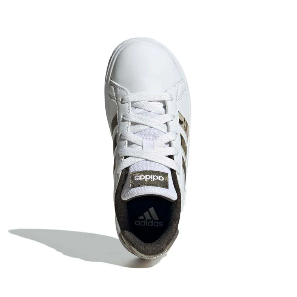 Tenis Casual Adidas Grand Court 2.0 K Blanco De Niños IF3669.