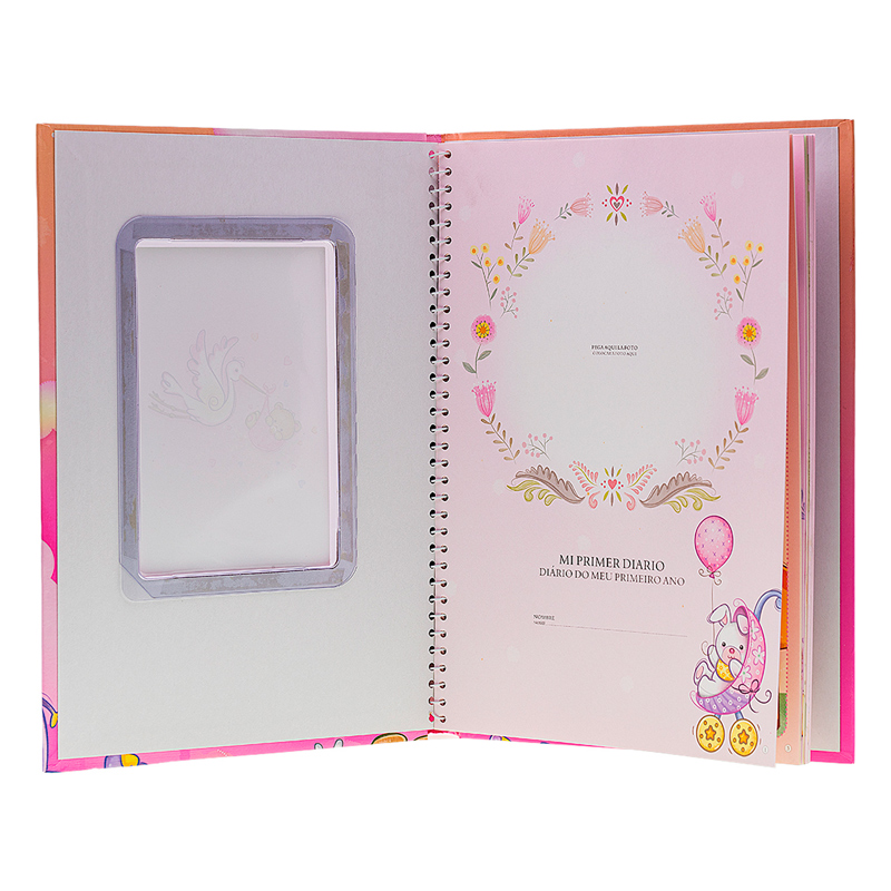 Álbum Y Diario Para Bebe, Recuerdo Baby shower regalo Rosa.
