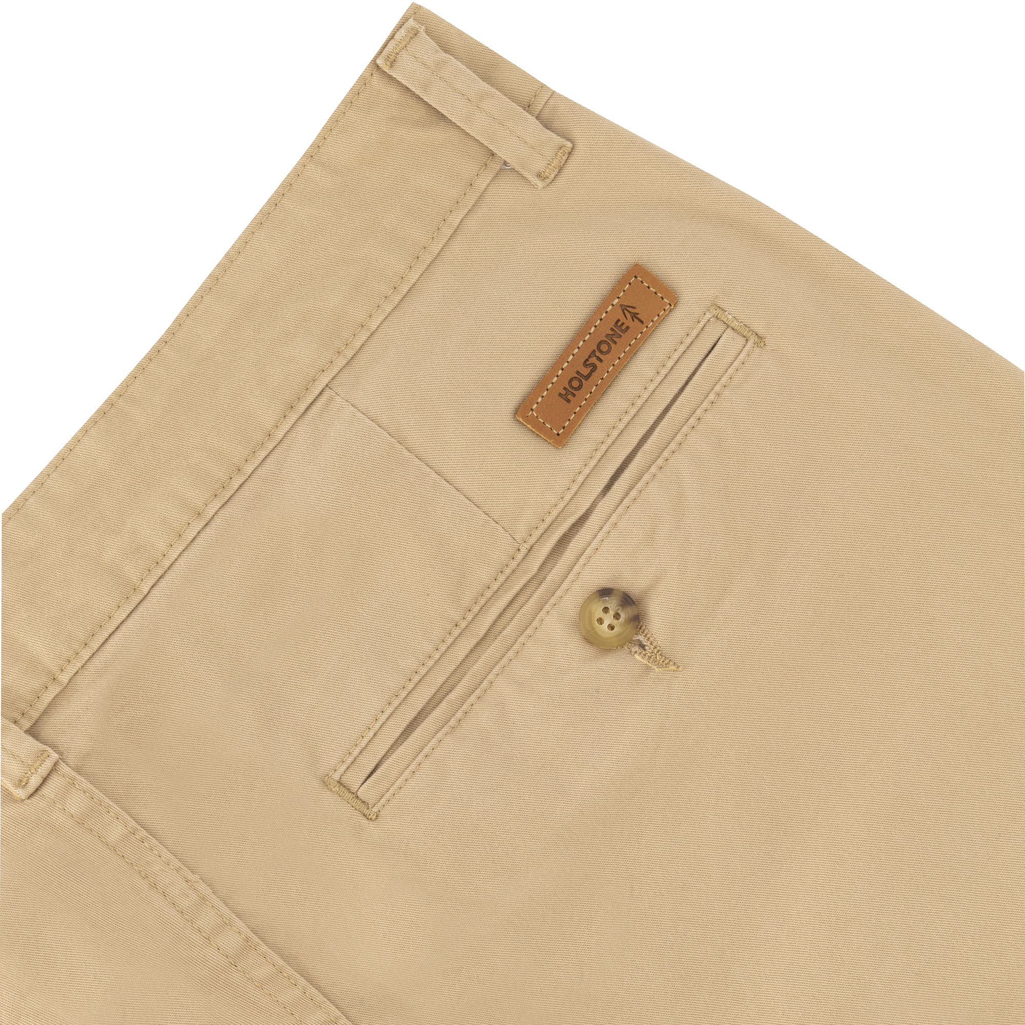 Pantalon Estilo Chino Cargo Premium de Gabardina Caqui Holstone Hombre.