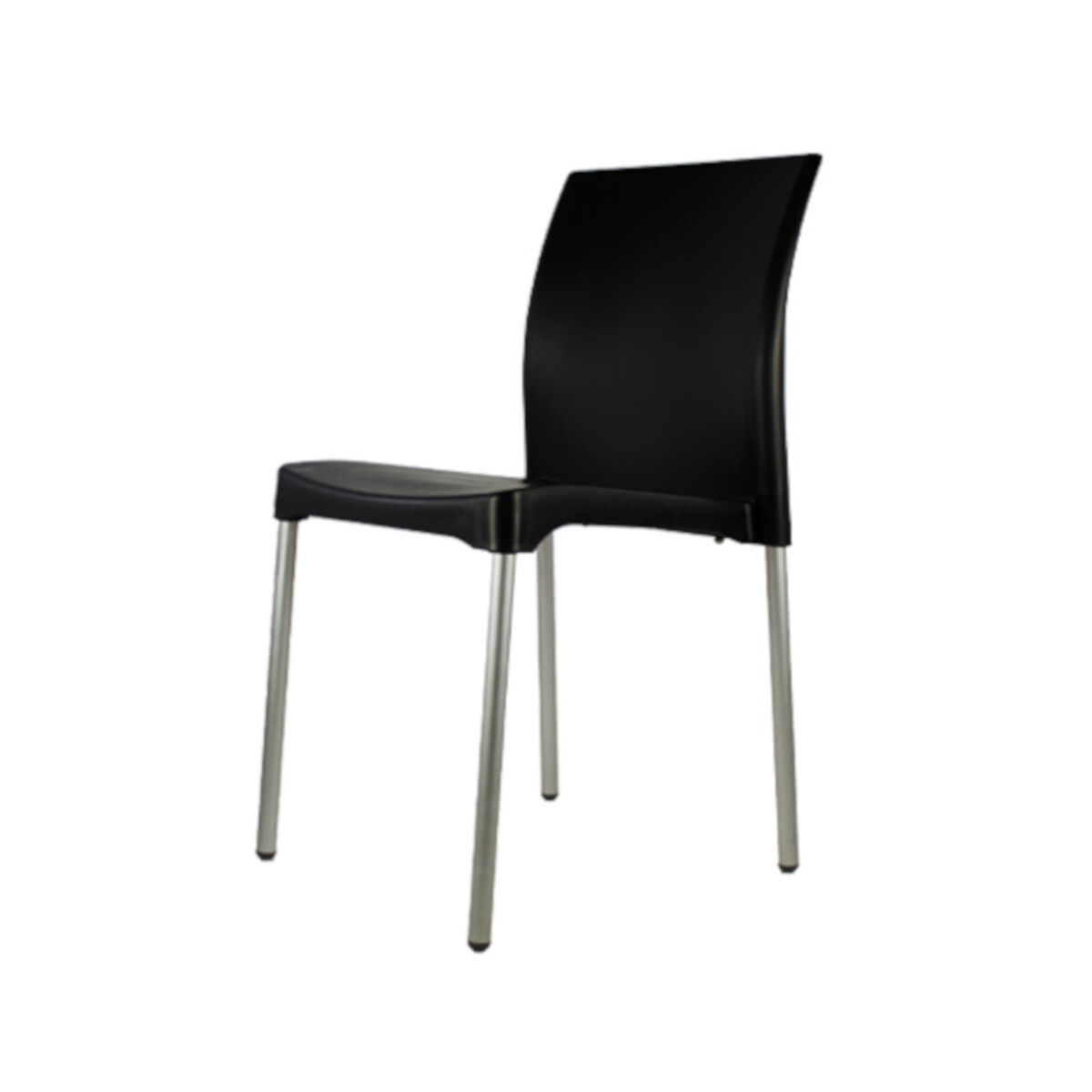 SET DE 2 SILLAS DE PLASTICO PARA INTERIOR O EXTERIOR MODELO VIVANTI COLOR NEGRO.