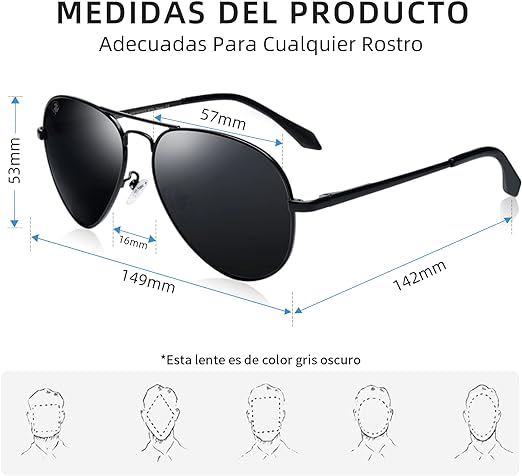 a Lentes De Sol Hombre Mujer Aviador PRO Polarizados VEGOOS Gafas Unisex Para Caballero Dama 100% Protección UV 400 Vintage.