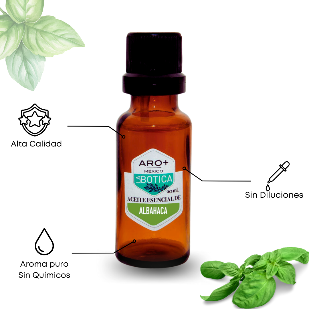 Aceite Esencial Albahaca 100% Puro, Uso Terapéutico, Aromaterapia.
