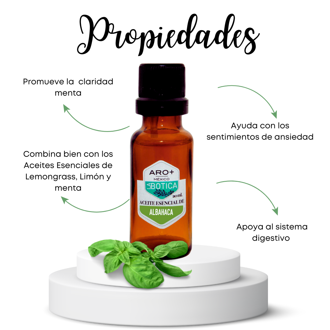 Aceite Esencial Albahaca 100% Puro, Uso Terapéutico, Aromaterapia.