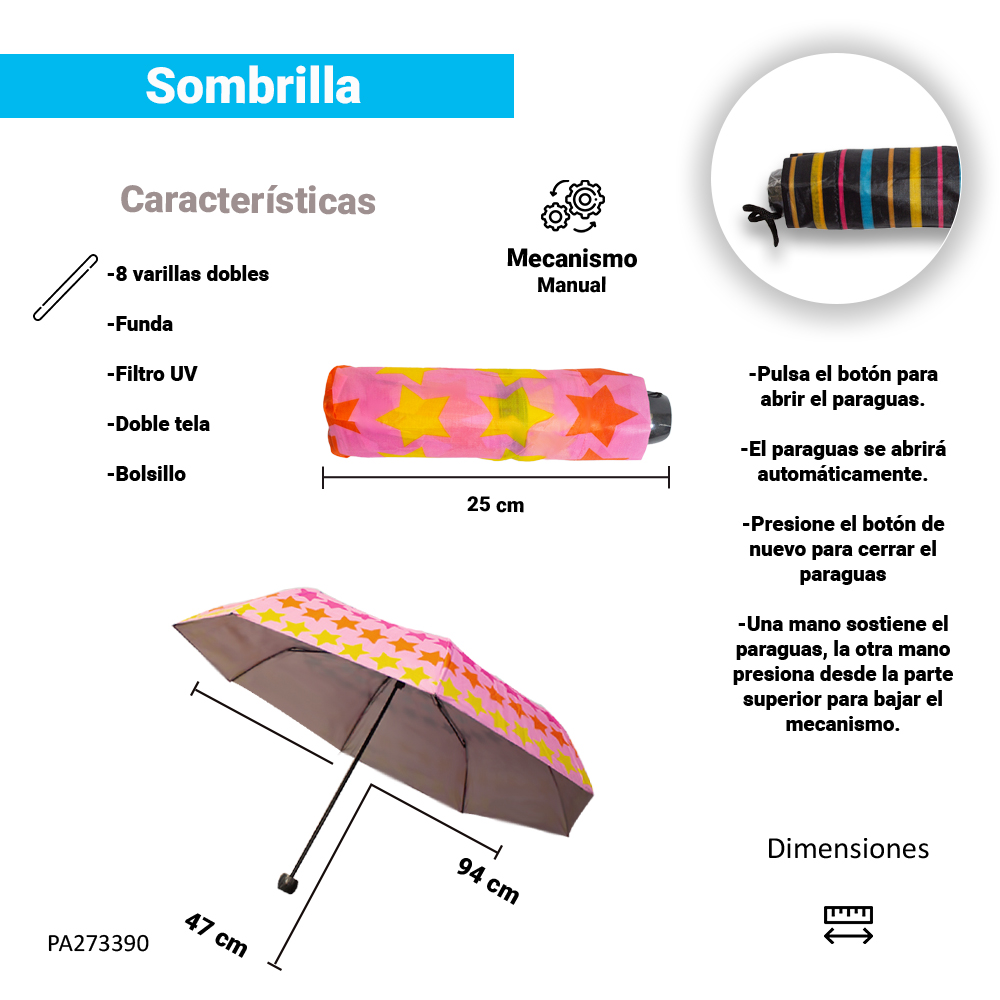 Paraguas Unisex Premium Reforzado 8 varillas Resistente a Vientos y Lluvias Fuertes, Mango Ergonómico y automático con funda incluida, Fácil de Transportar