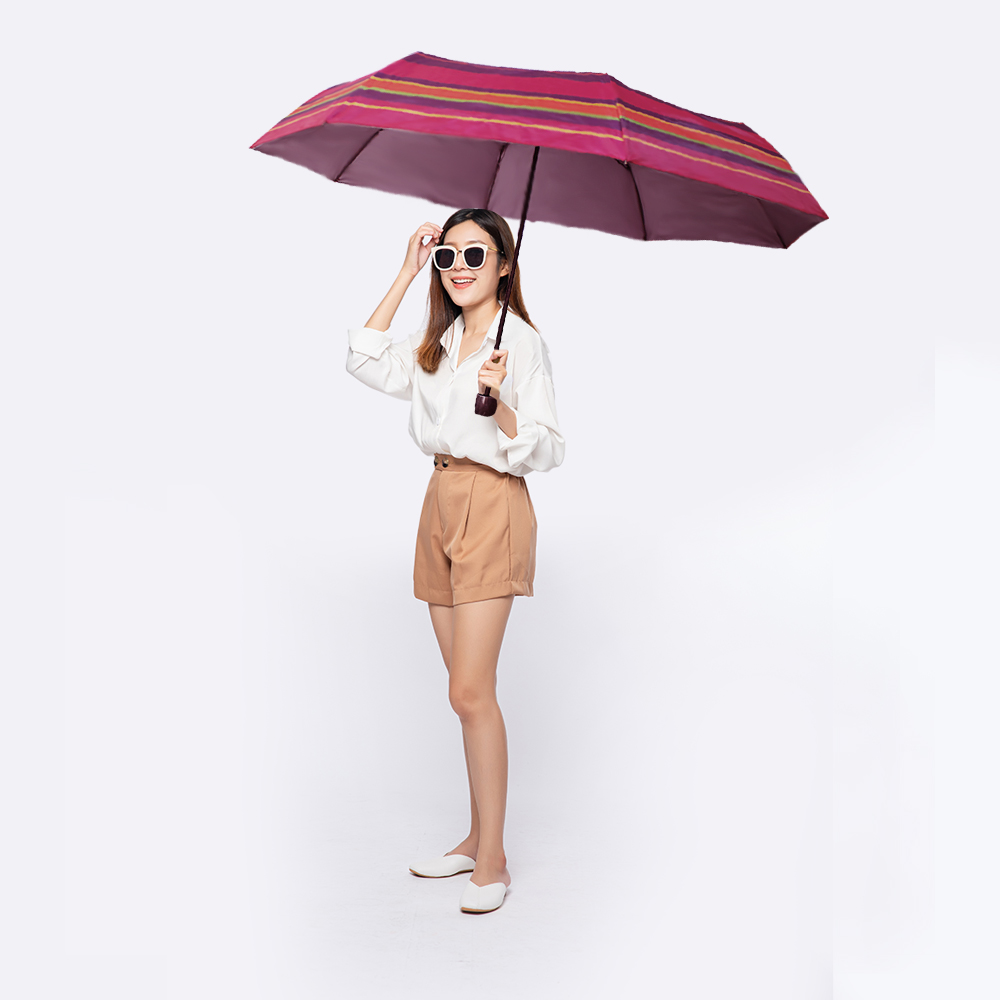 Paraguas Unisex Premium Reforzado 8 varillas Resistente a Vientos y Lluvias Fuertes, Mango Ergonómico y automático con funda incluida, Fácil de Transportar