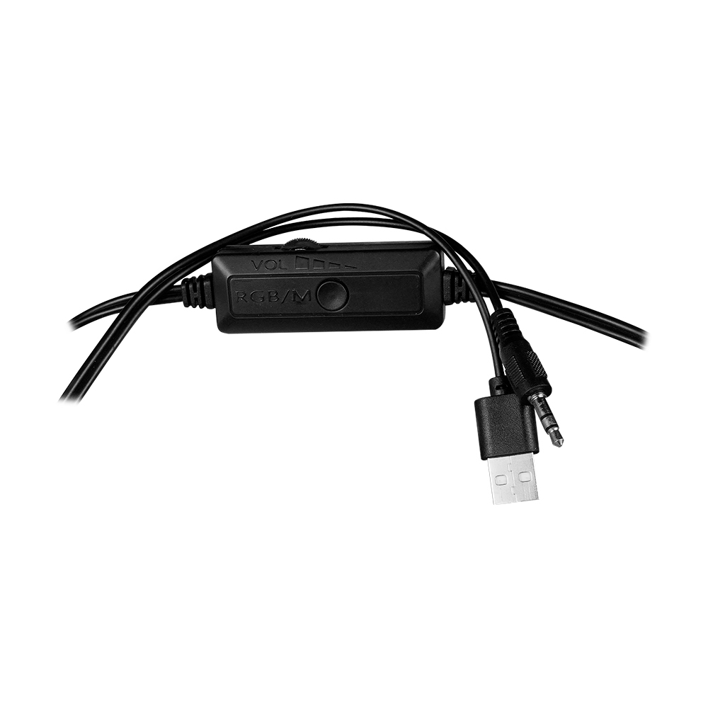 BOCINAS VORAGO SPK-255, 2.1CH, ILUMINACION RGB, PLUG 3.5MM, ALIMENTACION USN 2.0, COLOR NEGRO.