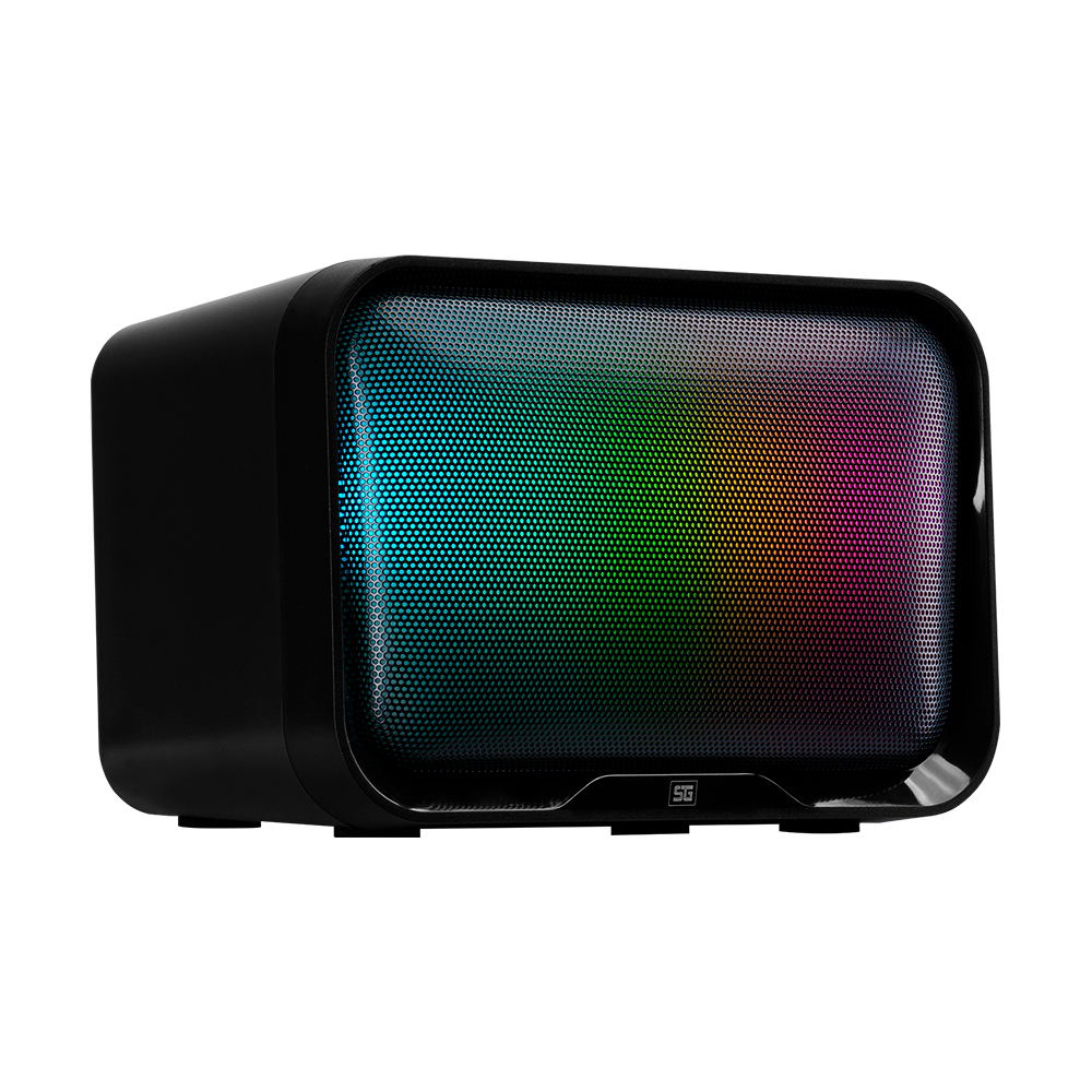 BOCINAS VORAGO SPK-255, 2.1CH, ILUMINACION RGB, PLUG 3.5MM, ALIMENTACION USN 2.0, COLOR NEGRO.