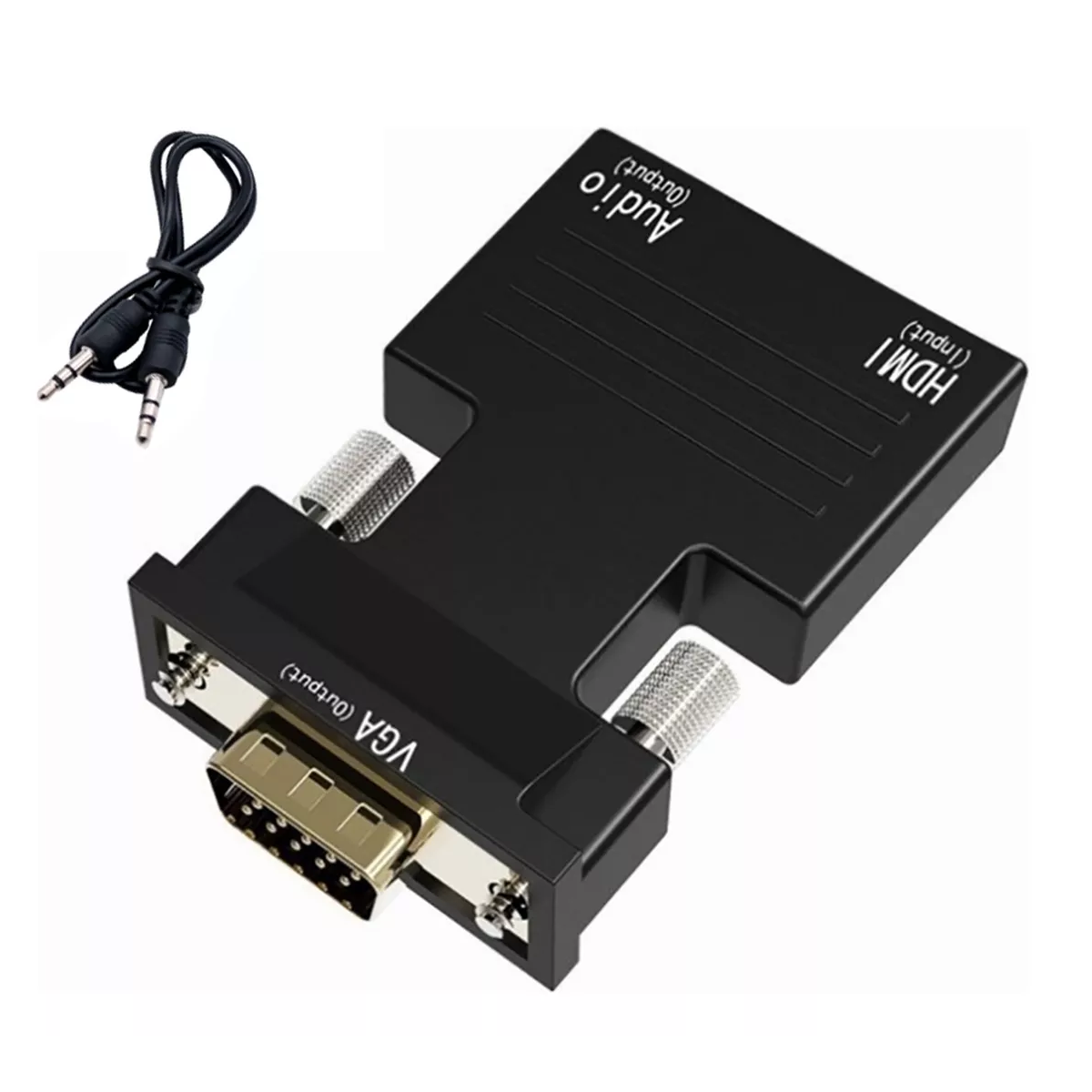 Convertidor De Hdmi A Hembra Macho A Vga Con Adaptador De Au