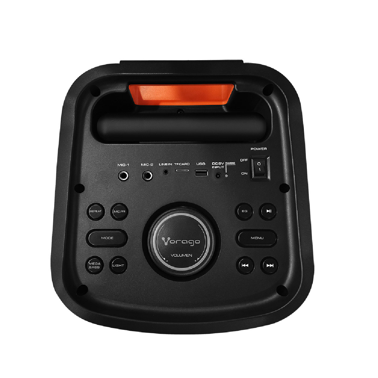BAFLE VORAGO KSP-550 2X8 RGB BLUETOOTH RECARGABLE 1 MIC INA.