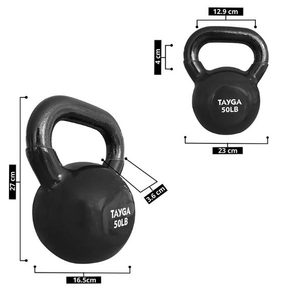 Tayga pesa Rusa fitness kettlebell 50 lb cubierta de vinil